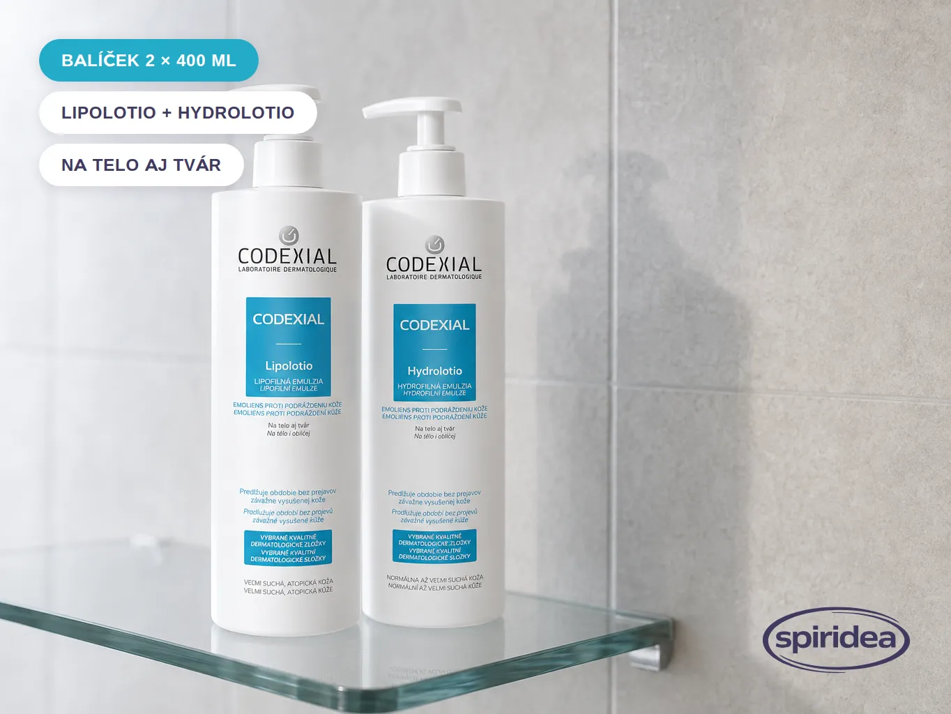 Codexial Lipolotio & Hydrolotio zvýhodnený balíček 2x400ml – Obrázok 3